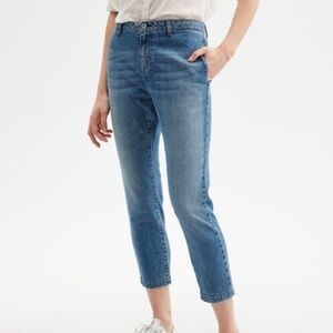 Nili Lotan Womens blue slight drop Tel Aviv narrow leg  crop jeans 25